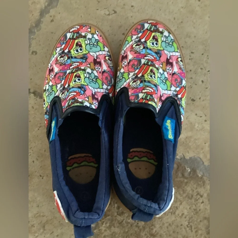 SpongeBob SquarePants Men's Denim Slip On  Krusty Krab Nickelodeon Size 7 BT1